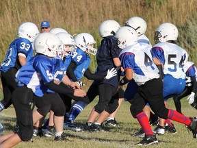 The PeeWee Mustangs are working hard to perfect their techniques their attacking and defensive strategies. Photos courtesy of Kelly Nelson.