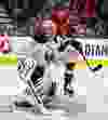 Ottawa Senators Kyle Turris looks for a rebound off of Buffalo Sabres goaltender Chad Johnson during NHL action in Ottawa, Ont. on Saturday September 26, 2015. Errol McGihon/Ottawa Sun/Postmedia Network