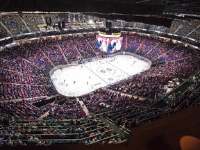 Over 18,000 people attend the first ever hockey game at the newly inaugurated Videotron Centre, Saturday, September 12, 2015 in Quebec City. Quebec Remparts host the Rimouski Oceanics. THE CANADIAN PRESS/Jacques Boissinot