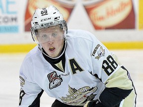 Belleville native Hunter Fargey of the Trenton Golden Hawks enjoyed a four-goa, six-point game on the weekend. (Shawn Muir/OJHL Images)