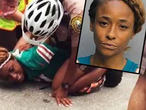 Miko Grimes argues with cops following Sunday's game between the Miami Dolphins and the Buffalo Bills.