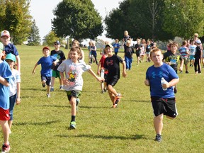 Students of Upper Thames Elementary School participated in their annual Terry Fox Run last Friday, Sept. 25 at the school. GALEN SIMMONS/MITCHELL ADVOCATE
