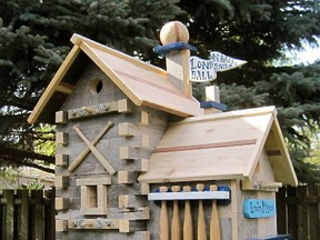 This birdhouse, designed by master-birdhouse builder Gordon Harrison, was donated to Labatt Park by The Friends of Labatt Park. It was stolen sometime in September. (Special to The Free Press)