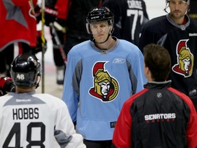 Colin Greening was one of the Senators on the ice during practice Monday, Sept. 28, 2015, at the Canadian Tire Centre.  Tony Caldwell/Ottawa Sun/Postmedia Network
