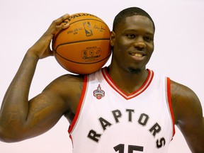Anthony Bennett poses for pictures during Raptors Media Day at the Air Canada Centre in Toronto on Monday September 28, 2015. (Dave Abel/Toronto Sun/Postmedia Network)