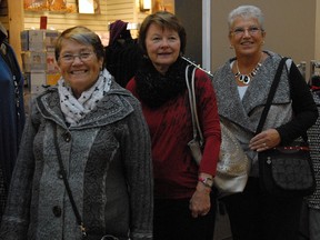 St. Thomas Elgin General Hospital Auxillary members Diane Vaughan, Linda Baldwin and Lynda Hunter preview some of the fall fashions making an appearance at The Great Expansion Fashion Show this Sunday.