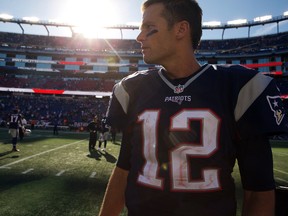 Patriots quarterback Tom Brady is seen after the game against the Jaguars at Gillette Stadium in Foxborough, Mass., on Sept. 27, 2015. (David Butler II/USA TODAY Sports)