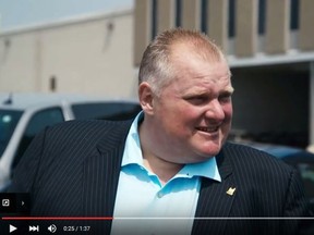 Toronto Councillor Rob Ford is seen in a screen grab from Toronah. (YouTube)