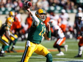Mike Reilly led the Eskimos to a win over the B.C. Lions on Saturday on the strength of fourth-quarter offence. (Ian Kucerak, Edmonton Sun)