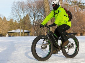 A cyclist on a fat bike. (Postmedia Network)