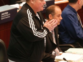 Toronto Councillor Rob Ford tries to change the plan to privatize garbage collection but failed at city council on Wednesday September 30, 2015. (Michael Peake/Toronto Sun)