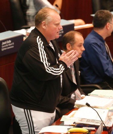 Toronto Councillor Rob Ford tries to change the plan to privatize garbage collection but failed at city council on Wednesday September 30, 2015. (Michael Peake/Toronto Sun)
