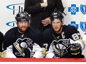 The uniting of Sidney Crosby (right) and newcomer Phil Kessel on the top Penguins line should result in a fantasy boost for both star forwards. (The Canadian Press)