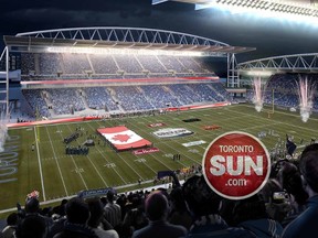 The Toronto Sun has obtained a rendering of what BMO Field will look like for the 2016 Grey Gup. (Handout)
