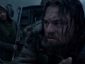 Leo DiCaprio and Tom Hardy in 'The Revenant' which was filmed in Alberta.