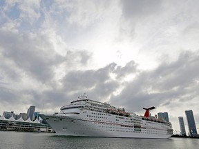 The Carnival cruise ship Ecstasy leaves the port in Miami, Florida, September 18, 2015. (REUTERS/Joe Skipper)