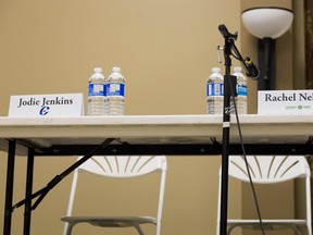 Tim Miller/The Intelligencer 
Two of the five Bay of Quinte riding candidates failed to show up for a debate in Wellington — something that did not go over well with those in attendance.