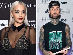 Rita Ora and Travis Barker. (AFP file photos)