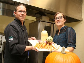 In this file photo, chef Jean Huneault of Cooperative Boreal and Peggy Baillie, executive director of Eat Local Sudbury, show off some produce. Gino Donato/Sudbury Star/Postmedia Network