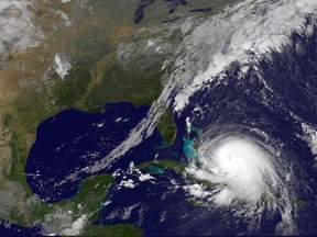 This NASA/NOAA Goes East 1137 UTZ satellite image released October 1, 2015 shows Hurricane Joaquin. (AFP/NASA/NOAA)