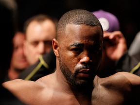 Rashad Evans prepares for his light heavyweight title bout against Jon Jones for UFC 145 at Philips Arena in Atlanta on April 21, 2012. (Kevin C. Cox/Getty Images/AFP)