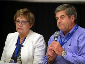 Mike and Dianne Ilesic talk about losing their son at the G4 robbery at Hub Mall at EPS Victim Services Conference for Families of Missing or Murdered Persons at Delta South Hotel on October 1, 2015 in Edmonton, Alta.  Perry Mah/Edmonton Sun