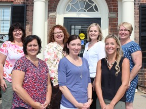 United Way Oxford staff includes, front row from left, Jennifer Belleth, Amanda Kreiger and sponsored employee Annette Mistrzak. In the back, from left, are Anne Wismer, Kelly Gilson, Shelley Lachapelle and Jewel Hartviksen. (Paul Cluff Photo)