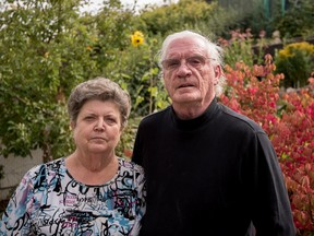 Grandparents Gail and Gordon Cline in their backyard in Spruce Grove on Monday, Sept. 7, 2015. The Clines are one of many grandparents who raise their grandchildren, and believe they do not recieve enough support from the government.