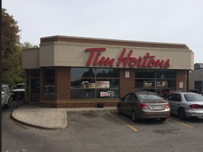 A man, 30, was Tasered in this Tim Horton's, on Simcoe St. S. in Oshawa, after he allegedly flipped out on staff, attacked patrons and head-butted a cop. (CHRIS DOUCETTE/Toronto Sun)