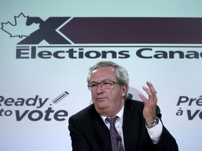 Canada's Chief Electoral Officer Marc Mayrand speaks during a news conference in Ottawa, Canada September 14, 2015. Canadians go to the polls in a national election on October 19, 2015. REUTERS/Chris Wattie