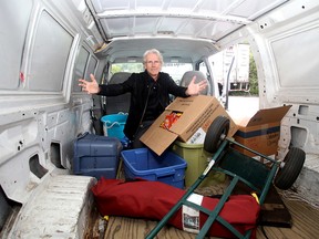 Sandy Singers, executive director of the Partners in Mission Food Bank inside their old pickup/delivery truck at their office in Kingston on Thursday October 1 2015 Ian MacAlpine /The Kingston Whig-Standard/Postmedia Network
