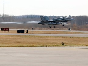 A CF-18 Hornet fighter jet takes off from 4 Wing Cold Lake in 2014. 
Postmedia Network files.