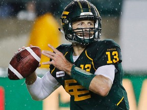Mike Reilly, shown here in the game against Calgary in September, says the Eskimos have a lineup that could challenge for the Grey Cup for more than a single season. (Perry Nelson, Edmonton Sun)