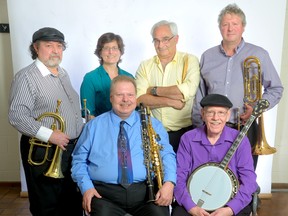 The Uptown Dixieland Jazz Band (Byron Brunton, Anne Pin, Ken McLagan, Ken Brown, Bill Cox, and Ed Finlan) play the Mocha Shrine Sunday. (Postmedia file photos)