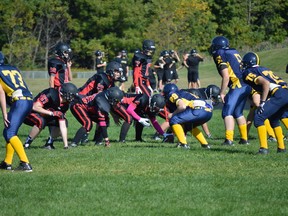 The Northern Vikings defeated the Strathroy Saints 42-6 Thursday afternoon in a junior boy's high school football exhibition game. There is no junior boy's high school football in Lambton County this fall, but a few area schools have come together to form a brief exhibition season.  (Handout/Sarnia Observer/Postmedia Network)
