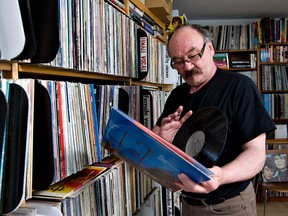 Record Collector George Gawlak shows some of his collection in his home in 2011 before the first Edmonton Music Collectors Show. Amber Bracken File Photo