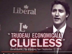 One of the Conservatives' TV ads is built on the theme that Trudeau is "economically clueless." (cpcpcc/YouTube)