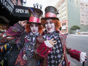 Cosplay enthusiasts Jonathan Michael and Connor Breen are dressed like the Mad Hatter from "Alice in Wonderland" during the 2015 Comic-Con International Convention in San Diego in this file photo. REUTERS/Mario Anzuoni