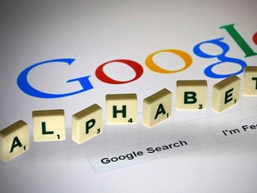 Letters spell the word "Alphabet" as they are seen on a computer screen with a Google search page in this photo illustration taken in Paris, France, Aug. 11, 2015.   REUTERS/Pascal Rossignol