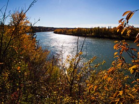 The North Saskatchewan River is seen amongst fall colours at Hawrelak Park in Edmonton, Alta. on Monday, Oct. 5, 2015. Codie McLachlan/Edmonton Sun/Postmedia Network