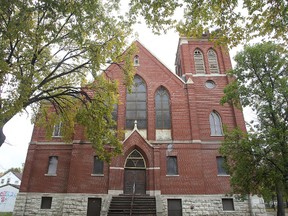 St. Giles Presbyterian Church on Burrows Avenue in Winnipeg, Man. is seen Monday Oct. 5, 2015. A group wants the city to remove the building's historical designation so that it can be used as a mosque.