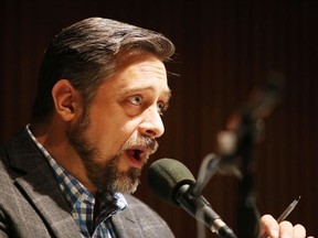 Gino Donato/The Sudbury Star
Sudbury NDP candidate Paul Loewenberg makes a point at the CBC Sudbury debate on Sept. 24.