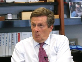 Mayor John Tory at his office in City Hall in Toronto Monday October 5, 2015. (Michael Peake/Toronto Sun)