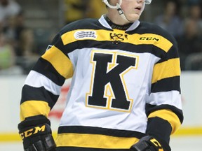 Lawson Crouse practised with the Kingston Frontenacs on Tuesday and will be eligible to play Oct.17 when his eight-game suspension ends. (Whig-Standard file photo)