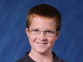 Quinn Derbyshire, 10, died last Sunday when a fire destroyed his family home. This photo has been provided by the Caradoc North Elementary School, and it's being published with the authorization of the Derbyshire family.