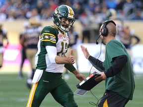 Despite the nature of last week's win against Winnipeg, which hinged on Bombers kicker Lirim Hajrullahu's struggles, Eskimos quarterback Mike Reilly  is happy to take the points. (Kevin King, Postmedia Network)