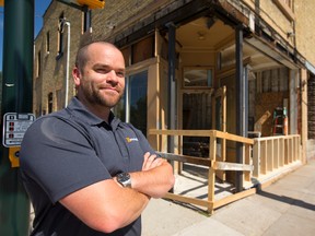 Jason Thorne of Renologix, shows off one of the Old East renovations in progress at 874 Dundas St. at Ontario Street. (MIKE HENSEN, The London Free Press)