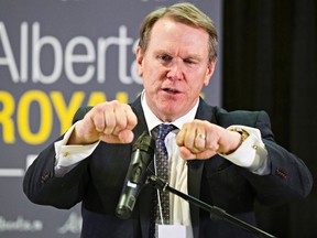 Royalty review panel chair Dave Mowat speaks during the panel's "Let's Talk Royalties" community engagement session at MacEwan University in Edmonton, Alta. on Tuesday, Oct. 6, 2015. (Codie McLachlan/Edmonton Sun/Postmedia Network)