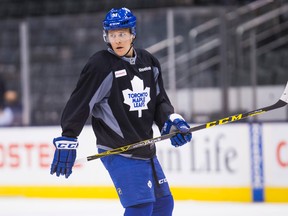 Toronto Maple Leafs Jake Gardiner during a game day skate at the Air Canada Centre in Toronto on Wednesday October 7, 2015. (Ernest Doroszuk/Toronto Sun)