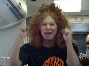 Carrot Top. Screen grab from WestJet's YouTube video.